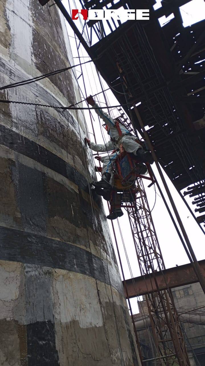 Strengthening Chimney With Carbon Fiber(FRP) Sheet 